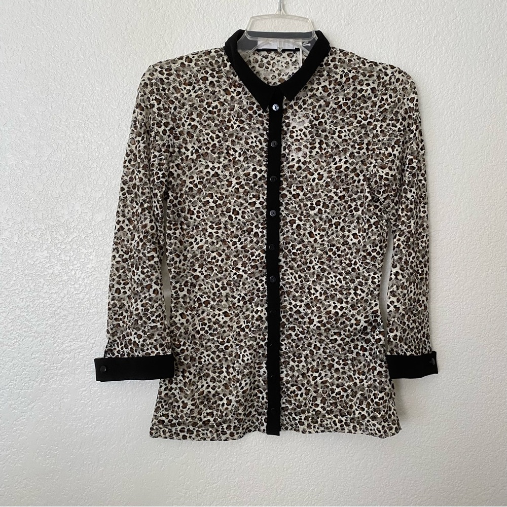 Anne Fontaine Pyla NWT Animal Print See Through Blouse